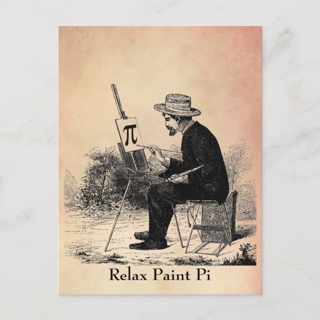 Postal Pintado de números Pi (Anverso)