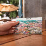 Postal Pintado de Pula Croatia View City<br><div class="desc">Hermosa obra de arte de Pula Croatia que muestra la icónica arquitectura de la ciudad croata. Un gran recuerdo y una idea de regalo.</div>