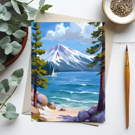 Postal Pintado de Sand Harbour Beach Lake Tahoe