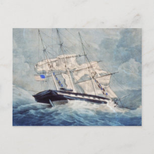 Postal Pintado de USS Albany