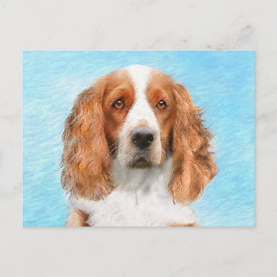 Postal Pintado español de Springer galesa - Arte de perro