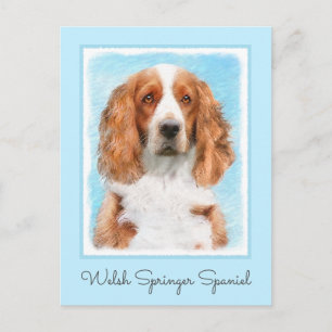 Postal Pintado español de Springer galesa - Arte de perro