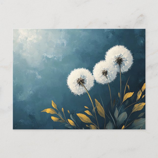 Postal Pintado Fluffy Dandelions (Anverso)