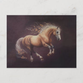 Postal Pintado Pastel De Un Caballo Corriendo