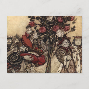 Postal Pintando a los Rosas