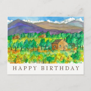 Postal Pintando acuarela del desierto del otoño feliz cum