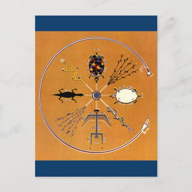 Postal Pintando arena, tribu nativa estadounidense (Anverso)
