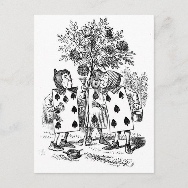 Postal Pintando El Rojo De Los Rosas (Anverso)