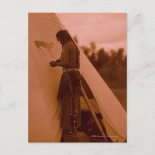 Postal Pintando el Rótulo de su medicina