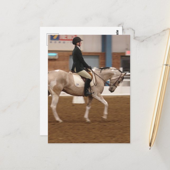 Postal Pintar caballo 134 en un espectáculo de caballos (Anverso/Reverso In Situ)