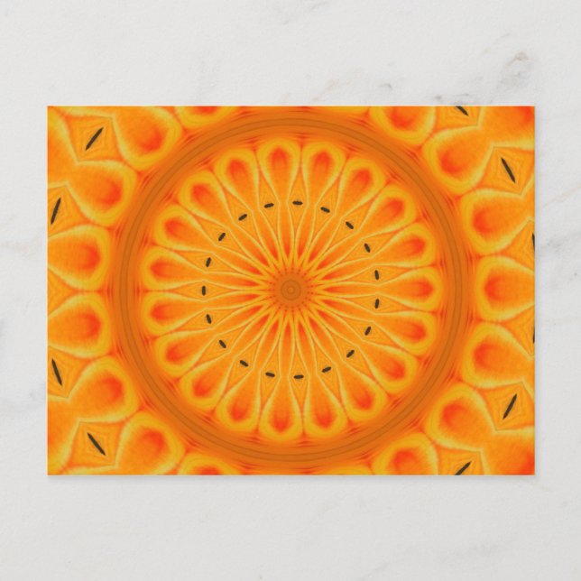 Postal Pintarlo naranja - arte fresco de mandala (Anverso)