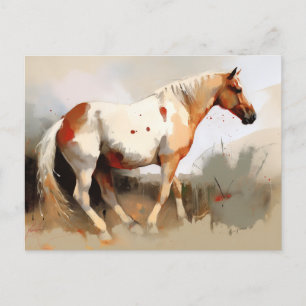 Postal Pinto Horse Watercolor