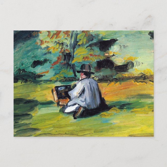Postal Pintor en el trabajo de Paul Cezanne, Bella Artes  (Anverso)