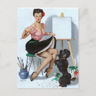 Postal Pintor Pin Up