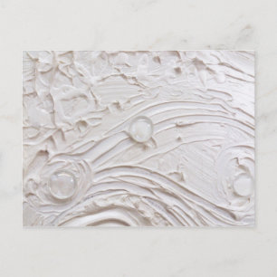 Postal Pintura abstracta blanca sin título con cuentas de