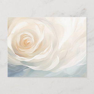 Postal Pintura abstracta de flores de rosa blanca