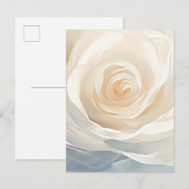 Postal Pintura abstracta de flores de rosa blanca