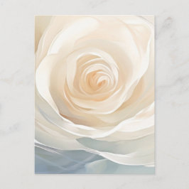 Postal Pintura abstracta de flores de rosa blanca