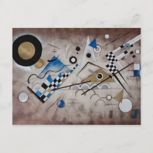 Postal Pintura abstracta de Kandinsky con arte moderno de