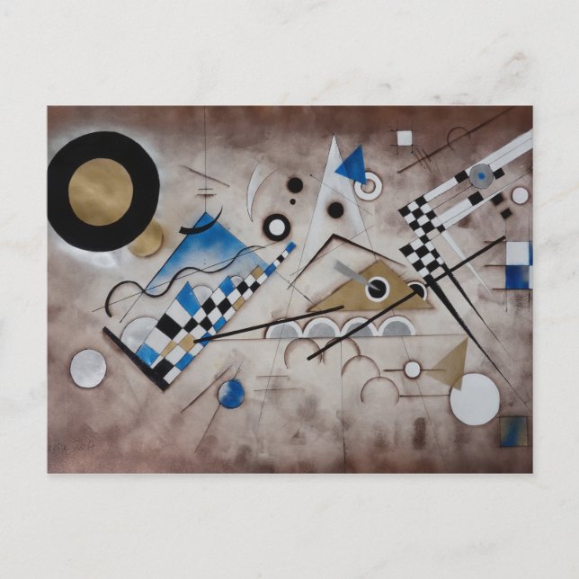 Postal Pintura abstracta de Kandinsky con arte moderno de (Anverso)