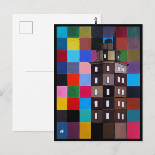 Postal Pintura abstracta de la Torre de Hércules por Alfr