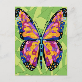 Postal Pintura abstracta de mariposa