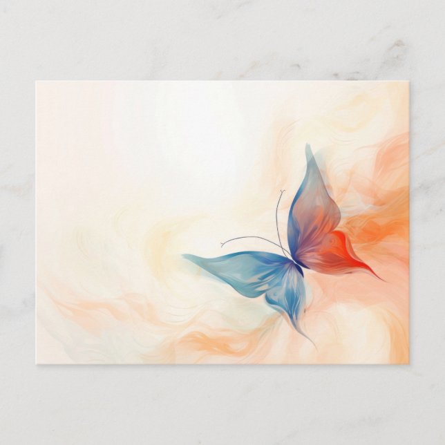 Postal Pintura abstracta de mariposa (Anverso)
