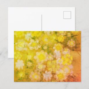 Postal Pintura abstracta floral retro con agua salada en 