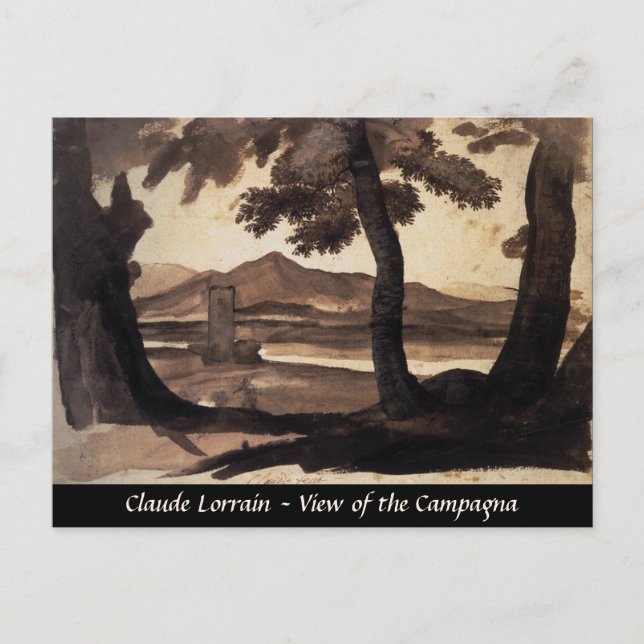 Postal pintura abstracta tinta de arte fino Campagna roma (Anverso)