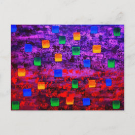 Postal Pintura acrílica colorida y abstracta moderna