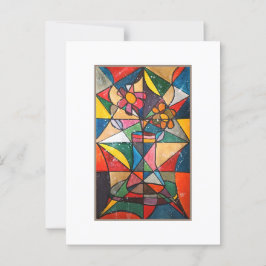 Postal Pintura acrílica de la flor de cristal manchado