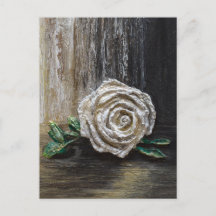 Pintura Acrílica de Rosa Blanca