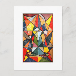 Postal Pintura acrílica de té de vidrio templado