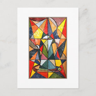 Postal Pintura acrílica de té de vidrio templado