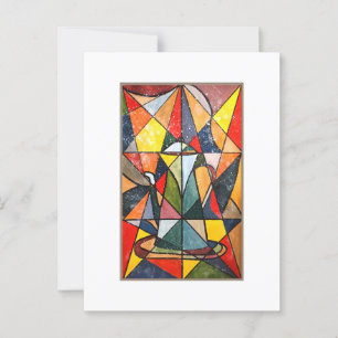 Postal Pintura acrílica de té de vidrio templado