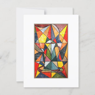 Postal Pintura acrílica de té de vidrio templado