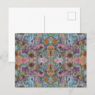 Postal Pintura Acuarela de Jardín de Flores Chic con Esti