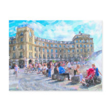 Pintura acuarela de Munich Stachus.