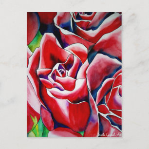 Postal Pintura acuarela de rosa Roses