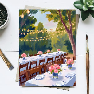 Postal Pintura Acuarela Floral Botánica Lugar de Boda