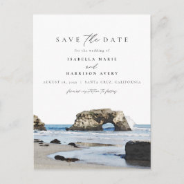 Postal Pintura acuática de la playa de Santa Cruz, Califo