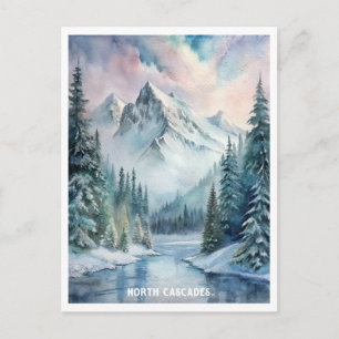 Postal Pintura acuática del Parque Nacional de Cascades d