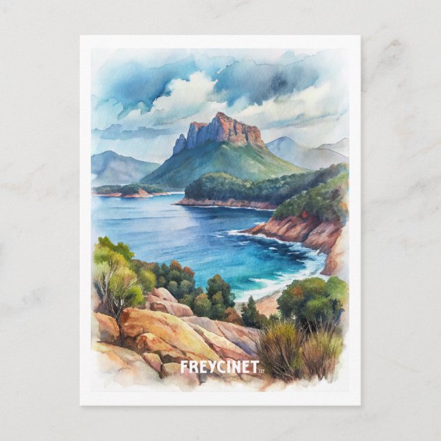 Postal Pintura acuática del Parque Nacional Freycinet (Anverso)