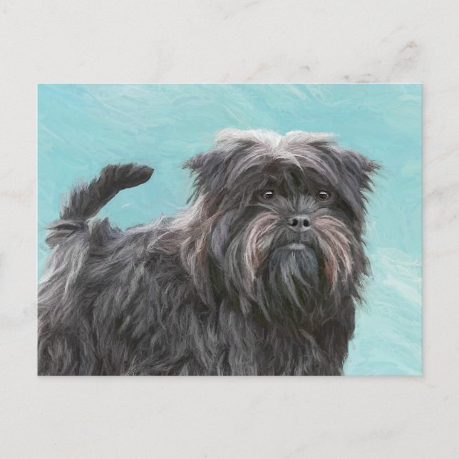 Postal Pintura Affenpinscher - Arte Perro Original Cuto (Anverso)