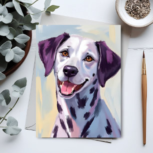 Postal Pintura al Acuarela de Perro Dálmata