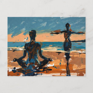 Postal pintura al óleo 'Arte del Yoga (#3)'
