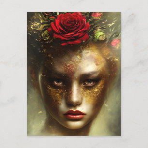 Postal Pintura al óleo con bordes quemados vintage desgas