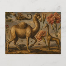 Pintura al óleo de animales botánicos de fantasía