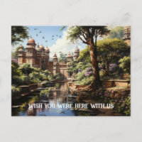 pintura al óleo de huerto indio del siglo XIX