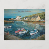 pintura al óleo del Bay Hotel Cushendun por Joanne